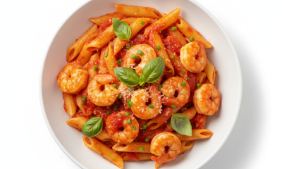 Penne Crevette mit Shrimps und Tomatensauce