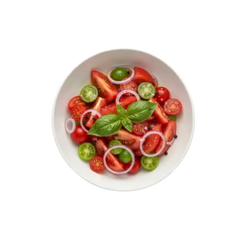 Tomaten-Salat mit Essig und Öl